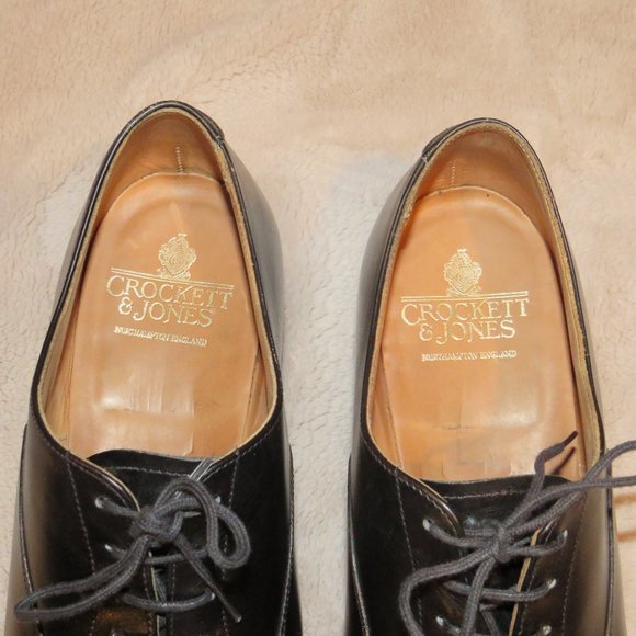 Crockett & Jones Newgate Black Calf Leather Straight Tip Oxford US 11.5B